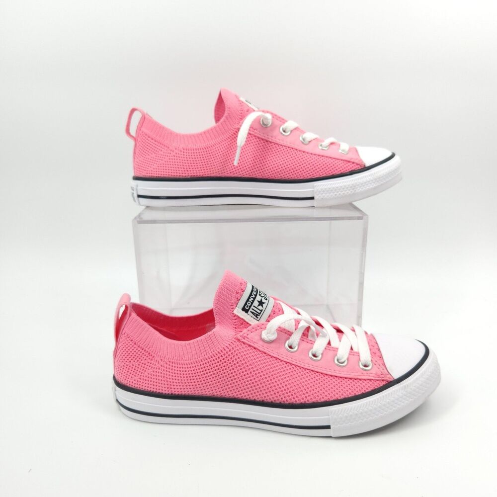 Converse Chuck Taylor Shoes Girl's Youth Size 3 Knit Pink White A09169F
